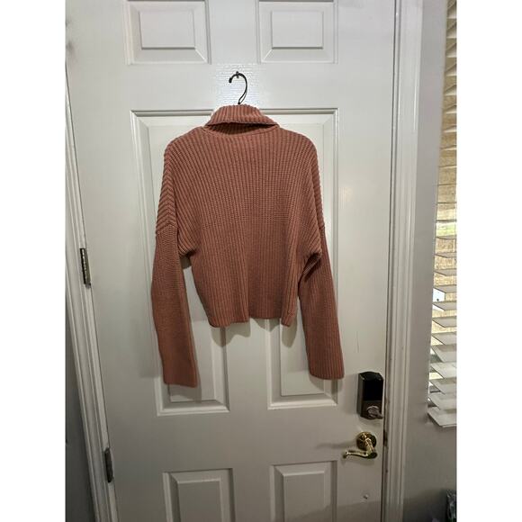 Abercrombie & Fitch Avery Camel Brown Tan Turtleneck Cropped Sweater Size XS - Picture 5 of 7